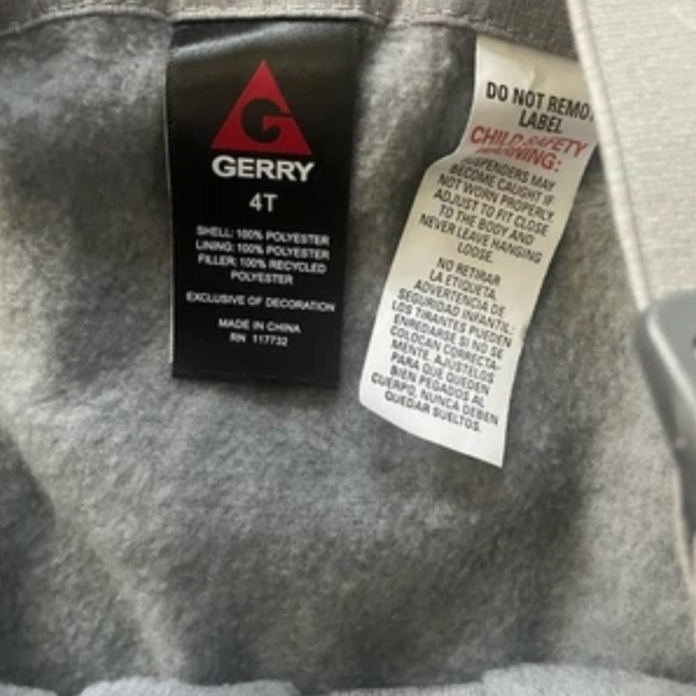 Gerry Toddler Snow Bibs 4T Gray Insulated Winter Ski Pants Adjustable - Picture 3 of 8